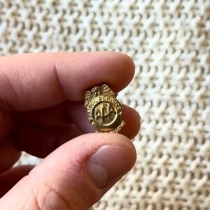 Vintage AAA Patrol Service Lapel Pin Gold Tone Auto Club Badge